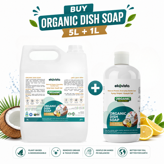 Organic Dish wash (5L + 750ml Bottle)